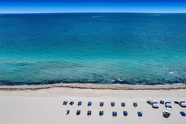 property view of water featuring a view of the beach