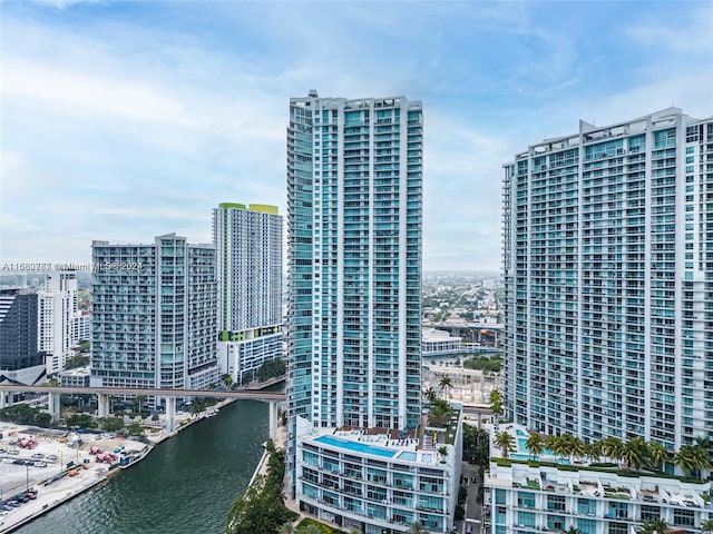 view of city featuring a water view