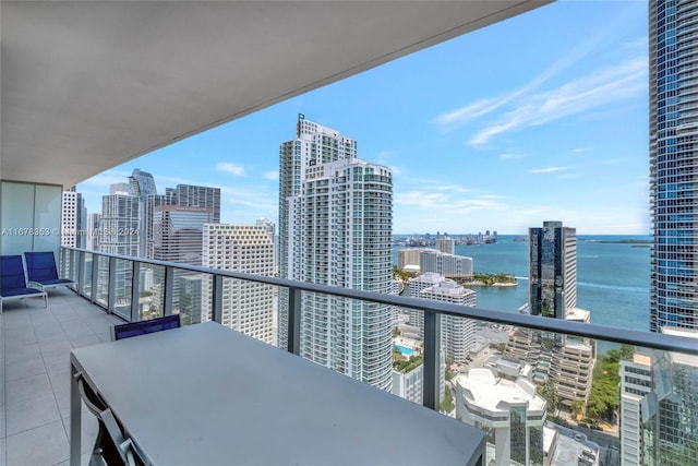 balcony with a water view