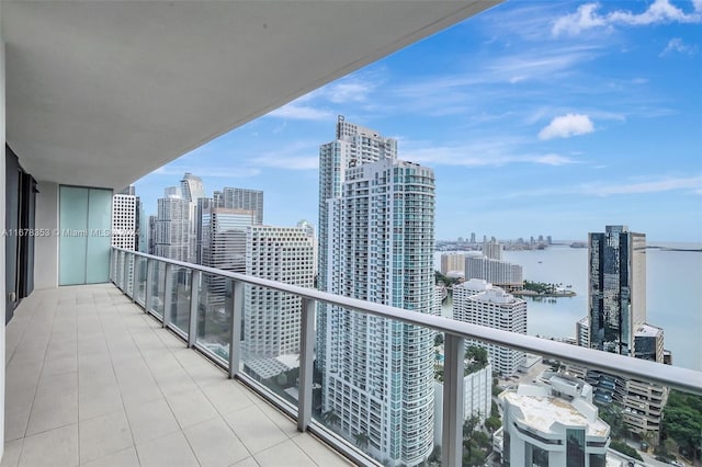 balcony with a water view