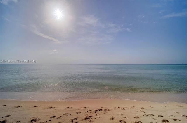 property view of water featuring a view of the beach