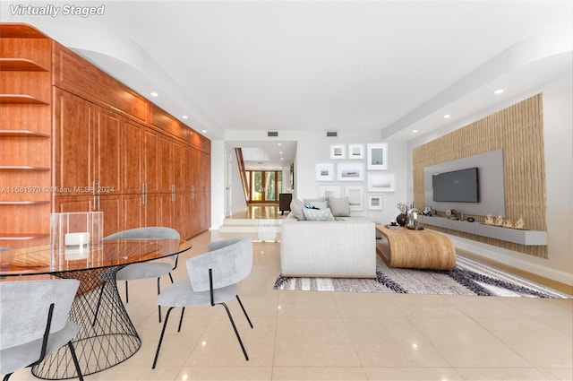 view of tiled living room