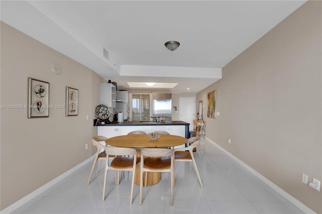 view of tiled dining room