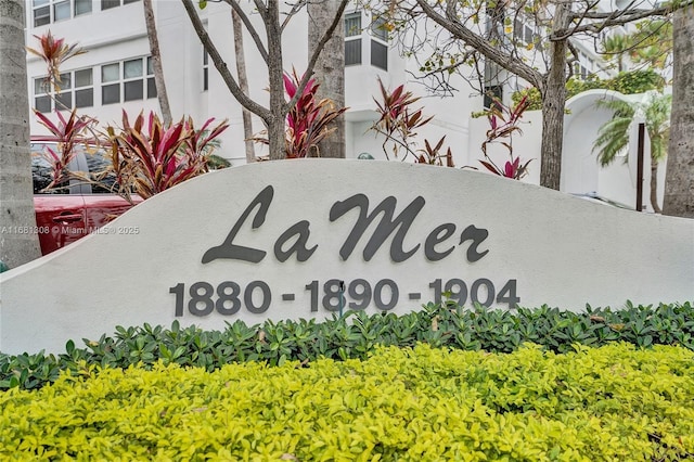 view of community sign