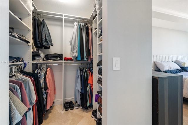 view of walk in closet