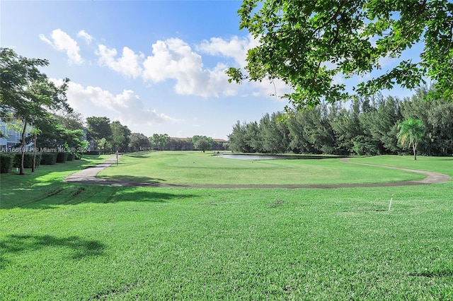 view of home's community featuring a lawn