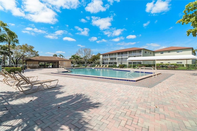 view of pool with a patio area