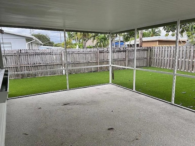 view of unfurnished sunroom