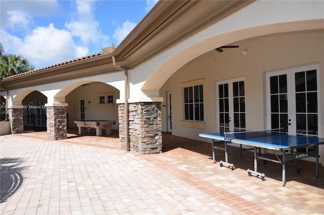 view of patio / terrace featuring french doors