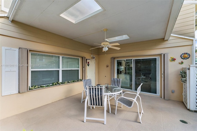 view of patio / terrace featuring ceiling fan