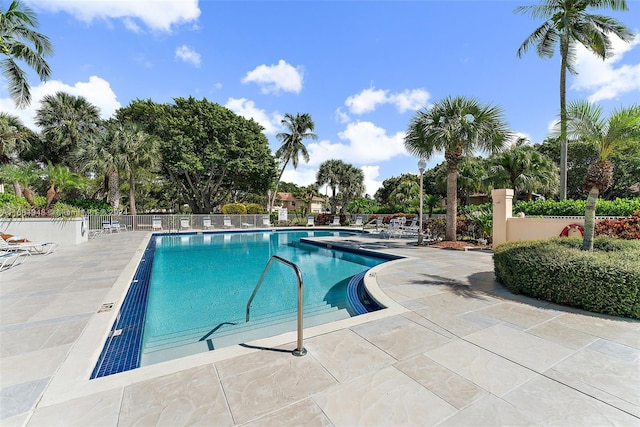 view of pool featuring a patio area