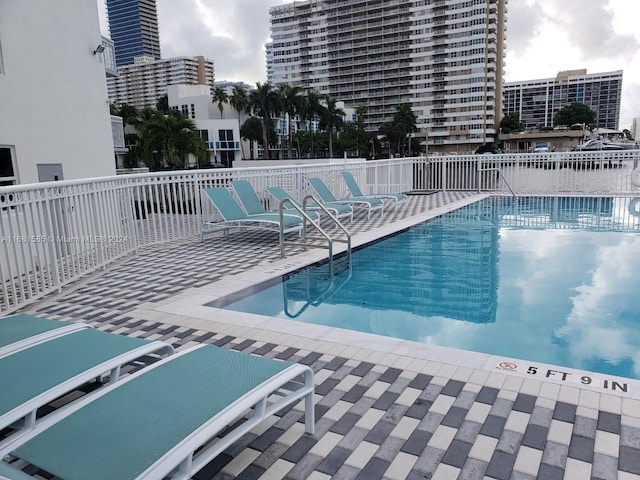 view of pool with a patio area