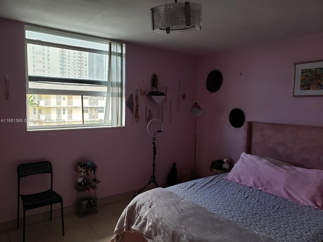 view of tiled bedroom