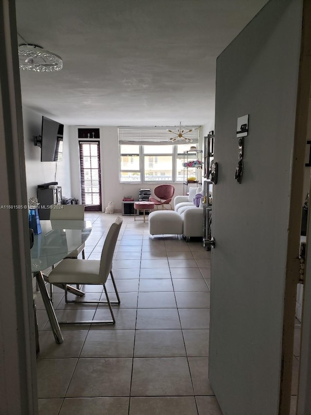 interior space with tile patterned flooring