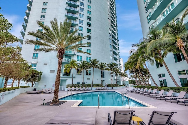 view of pool with a patio