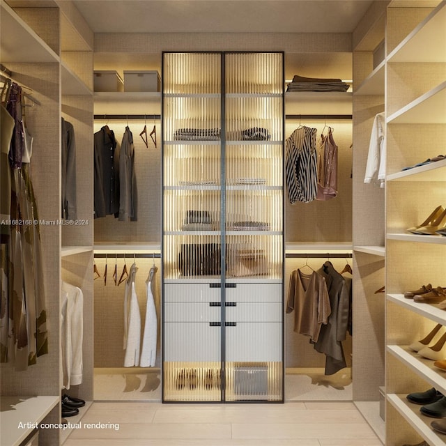 view of walk in closet