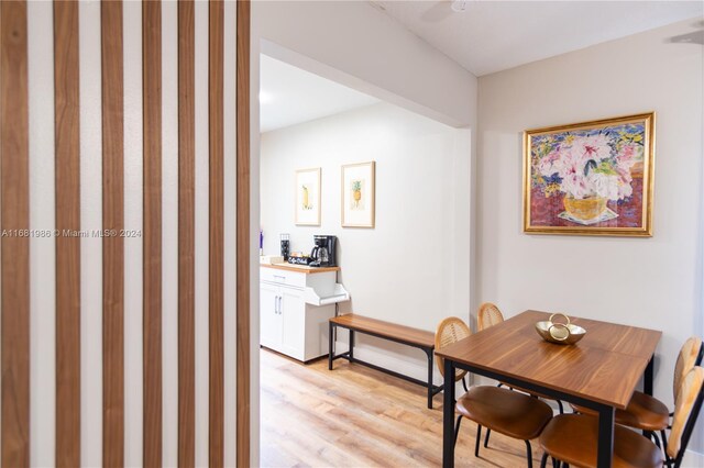 dining area featuring light hardwood / wood-style flooring