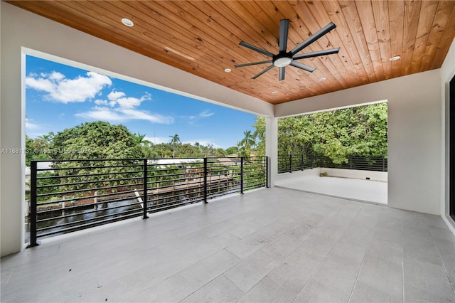 view of patio with ceiling fan