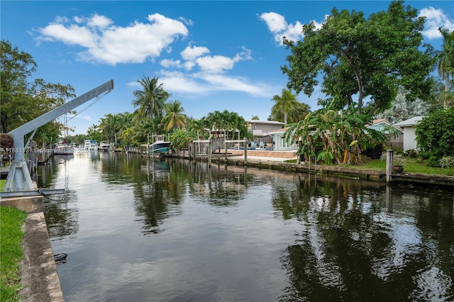 view of water feature featuring a boat dock