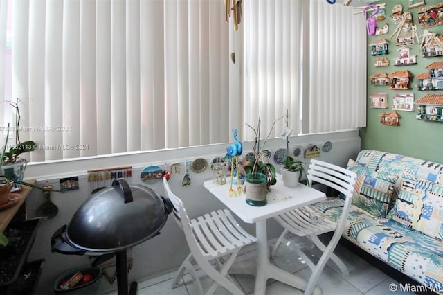 interior space with tile patterned floors