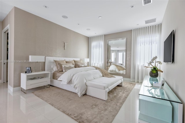 view of tiled bedroom