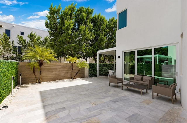 view of patio with an outdoor living space