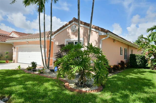 view of property exterior with a garage