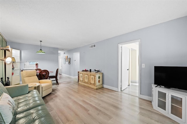 living room featuring light hardwood / wood-style floors