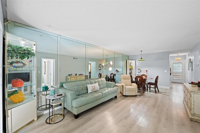 living room featuring light hardwood / wood-style floors