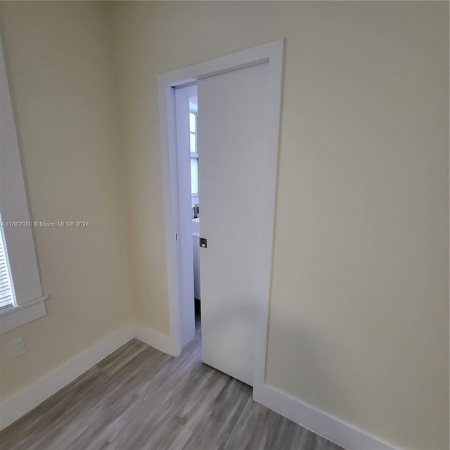 empty room featuring light wood-type flooring