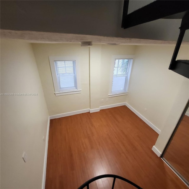 unfurnished room featuring wood-type flooring