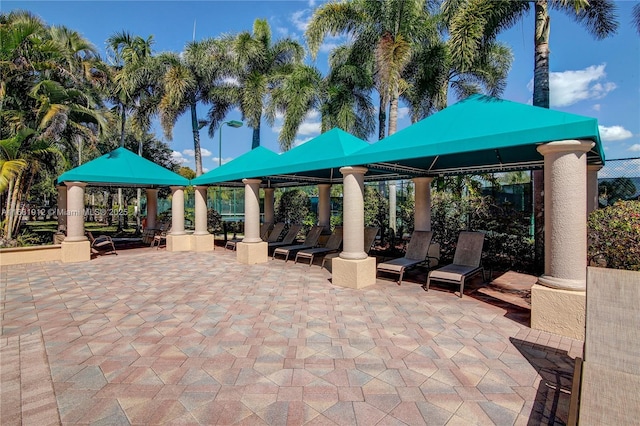 view of patio with a gazebo