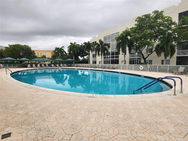 view of pool with a patio area