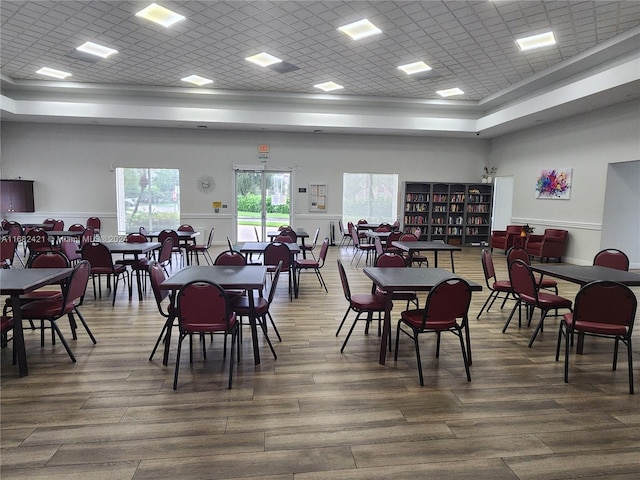 dining area featuring dark hardwood / wood-style flooring