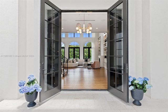 doorway to property with french doors