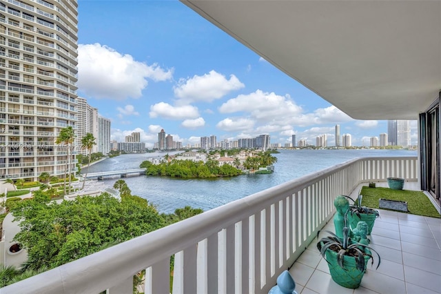 balcony with a water view