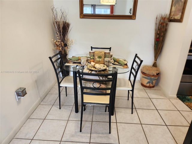 view of tiled dining room