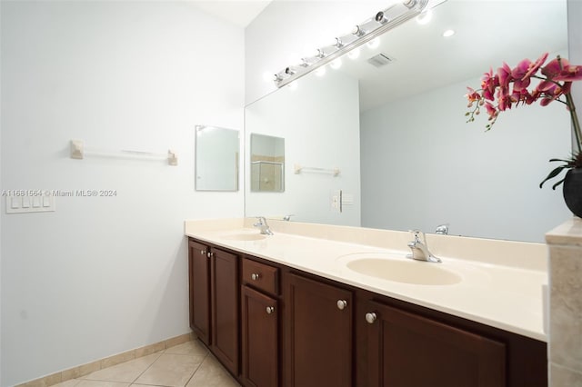 bathroom featuring vanity and tile patterned floors