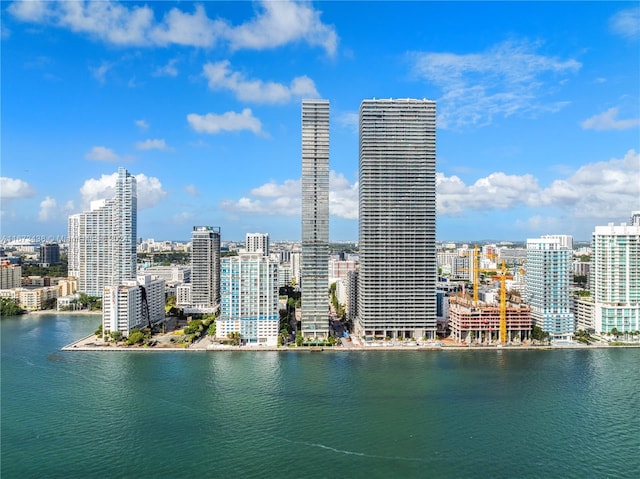 view of city with a water view