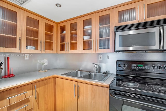 kitchen featuring black range with electric cooktop and sink