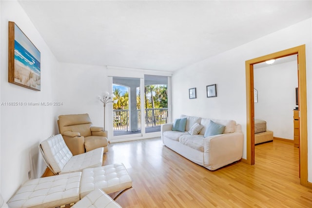 living room with hardwood / wood-style flooring