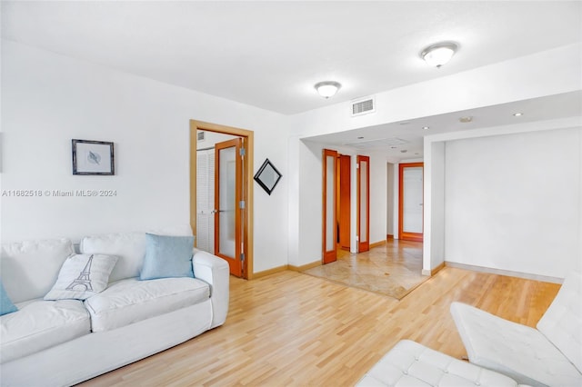 living room featuring wood-type flooring