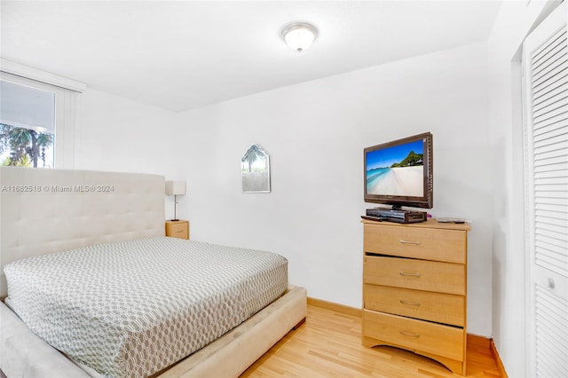 bedroom featuring light hardwood / wood-style floors