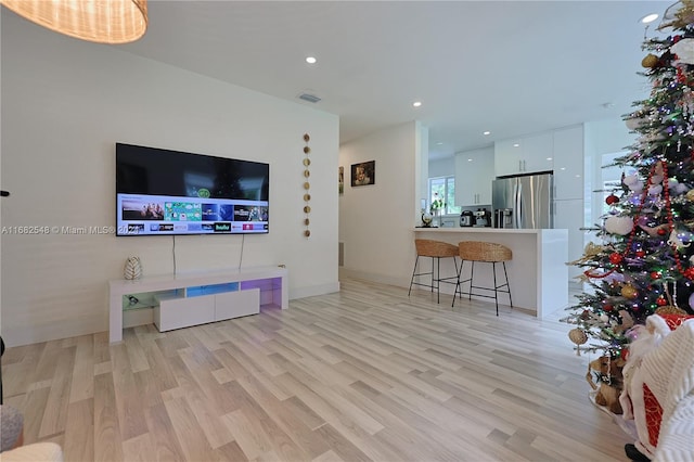 living room featuring light hardwood / wood-style floors