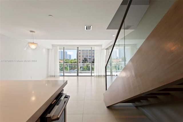 interior space with tile patterned floors