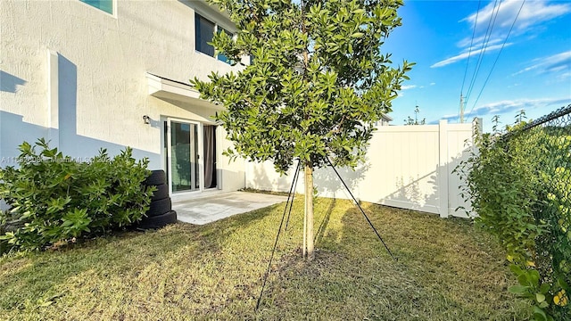 view of yard with a patio area