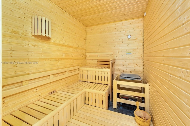 view of sauna