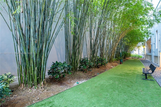 view of yard featuring fence