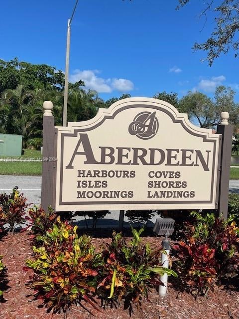 view of community sign