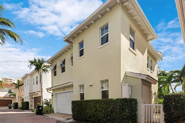 view of property featuring a garage